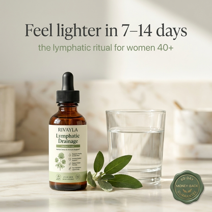 Rivayla Lymphatic Drainage herbal drops: feel lighter in 7 to 14 days, 60-day money-back guarantee