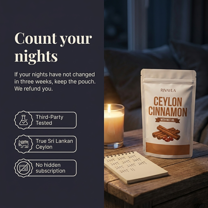 Count your nights guarantee with tally notepad, candle and Rivayla pouch