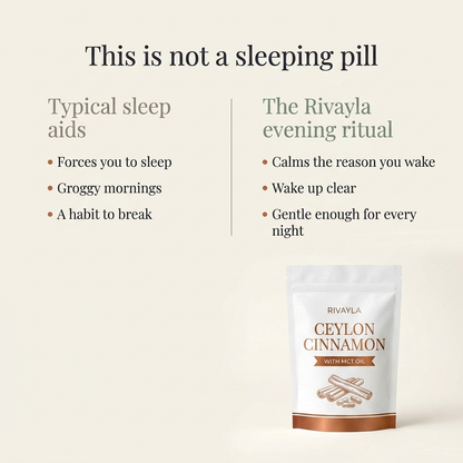 Comparison of typical sleep aids and the Rivayla evening ritual