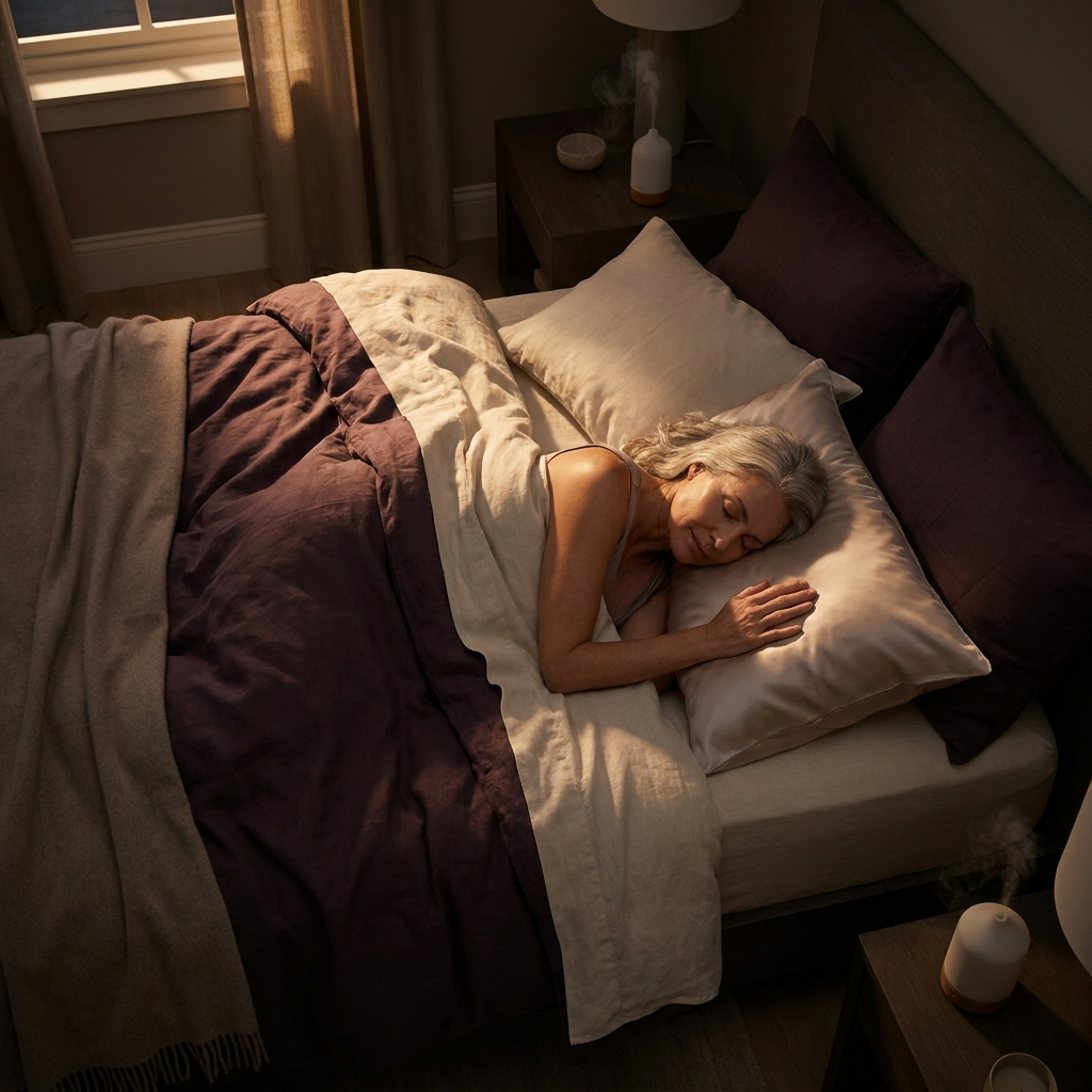 Woman sleeping peacefully through the night